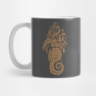 Floral Boho Surrealism Seahorse Mug